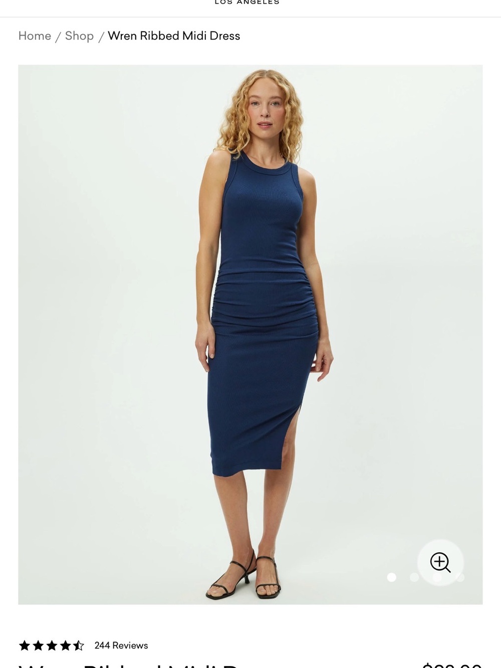 NWT Michael Stars Navy Ribbed Sleeveless Midi Dress